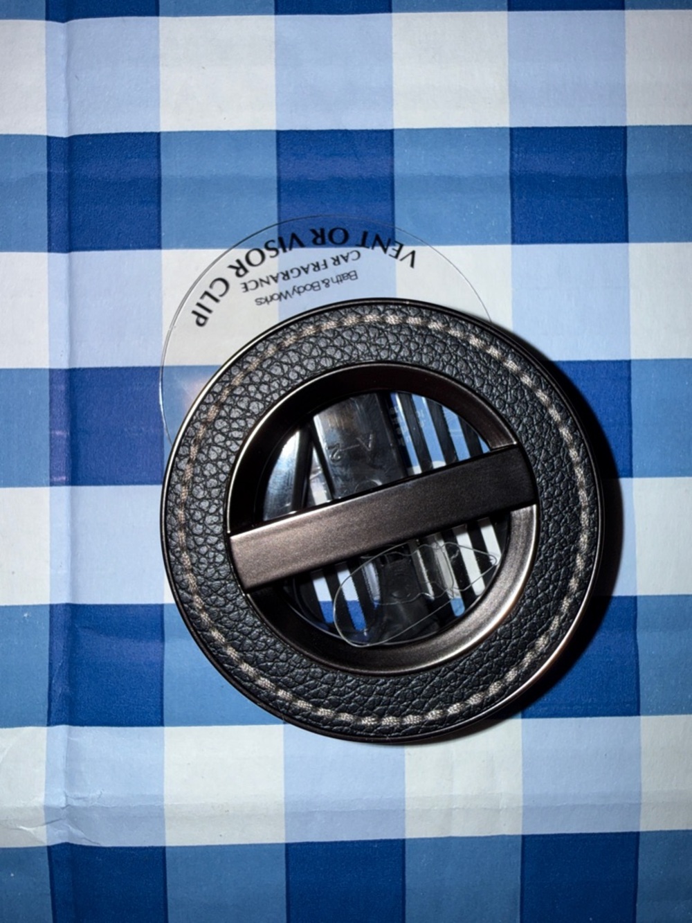 Black car visor vent clip
